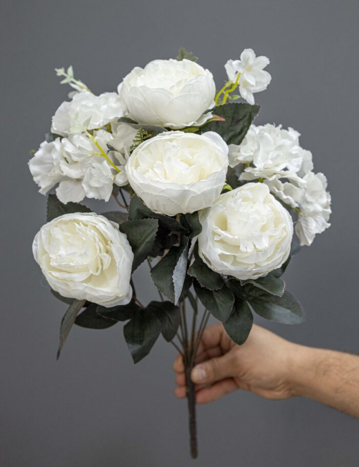 11 HEADS PEONY BUNCH WITH ACCESSORIES 1801